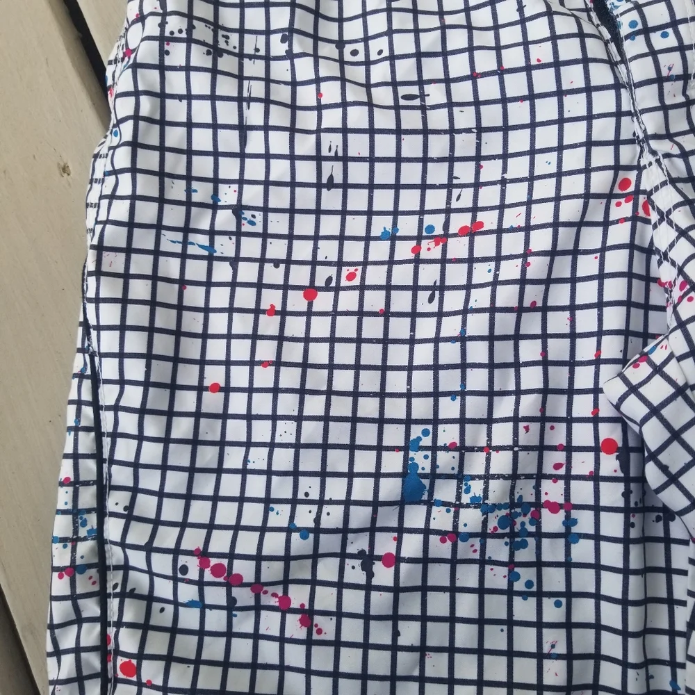 S mens splatter swimsuit w zipper pocket